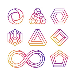 Sticker - Colorful impossible vector shape