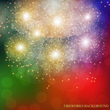 Fototapeta Kosmos - Colorful Fireworks Illustration. Vector.