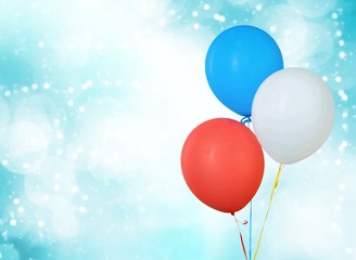 Poster - Colorful balloons with happy celebration party background