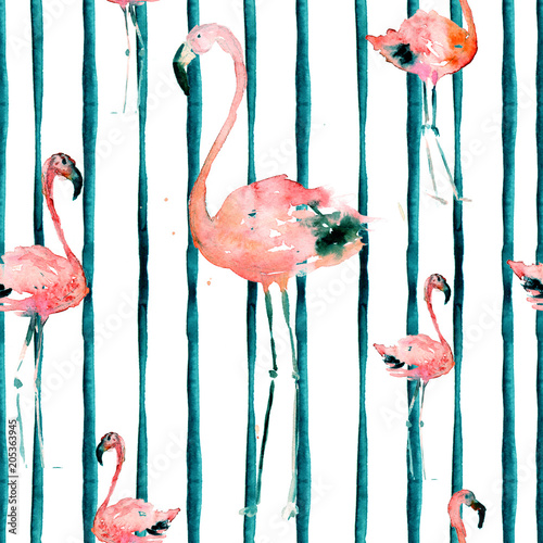 recznie-rysowane-illlustration-z-flamingo-i-stripes-motyw-egzotycznej-plazy-letniej-projekt-strojow-kapielowych-opakowanie-tlo-tapeta-tkanina-druk-hawajski-jungle-birds-repeated-ornament-afryka