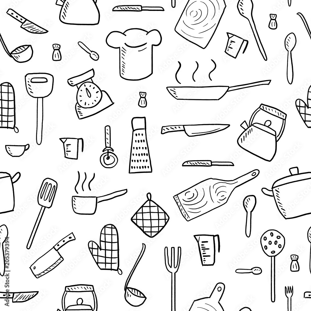 Seamless cooking texture Stock Vector | Adobe Stock