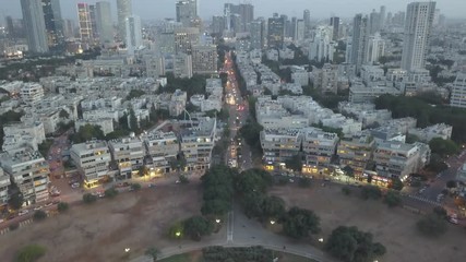 Wall Mural - North Tel Aviv aerial skyline 4k drone footage ungraded/flat