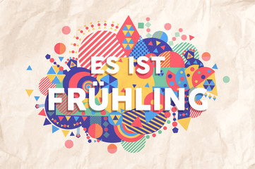 Wall Mural - Spring time season text quote in german language