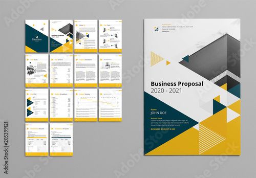 Yellow And Gray Booklet Layout Kaufen Sie Diese Vorlage Und Finden Sie Ahnliche Vorlagen Auf Adobe Stock Adobe Stock