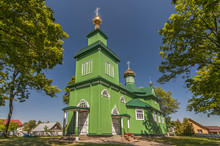 Wooden Orthodox Church In Trzescianka, Poland.