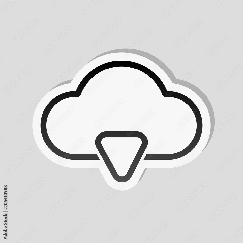 outline cloud download simple icon. linear symbol with thin outl Stock ...