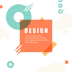 Poster - Vector retro memphis pattern with geometric elements.