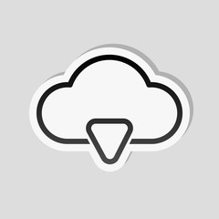 Poster - outline cloud download simple icon. linear symbol with thin outl