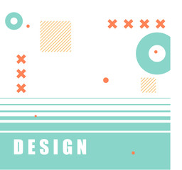 Poster - Vector retro memphis pattern with geometric elements.