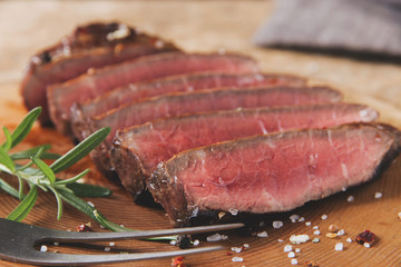  beef steak medium well sliced