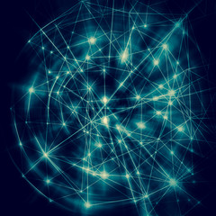 Poster - Technological background, Internet concept of global business. Internet connection, abstract of science and technology graphic design