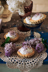 Wall Mural - LILAC CREAM TARTS..Style vintage