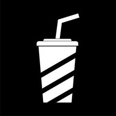 Sticker - Soda icon, Drink icon, Disposable Cup on dark background