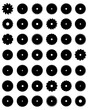 Black silhouettes of circular saw blades, vector illustration