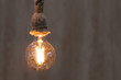 Close up photo of a quirky retro light bulb on a  blurred background