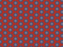 Red Christmas Plaid With White Snowflake Pattern On Blue Fabric
