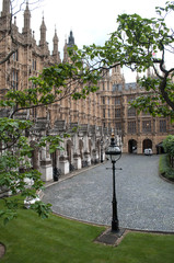 The corner for the Parliament in Westminster, London