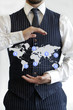 Globalization - businessman holding global network