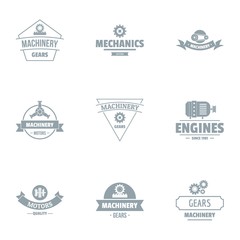 Poster - Machinery logo set. Simple set of 9 machinery vector logo for web isolated on white background