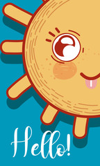 Poster - Cute hello card cartoon