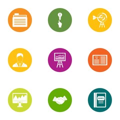 Poster - Business allocate icons set. Flat set of 9 business allocate vector icons for web isolated on white background