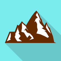 Wall Mural - Hight mountain icon. Flat illustration of hight mountain vector icon for web design