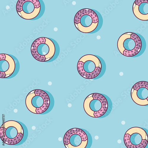 Cuadros en Lienzo Donuts dessert cartoons background