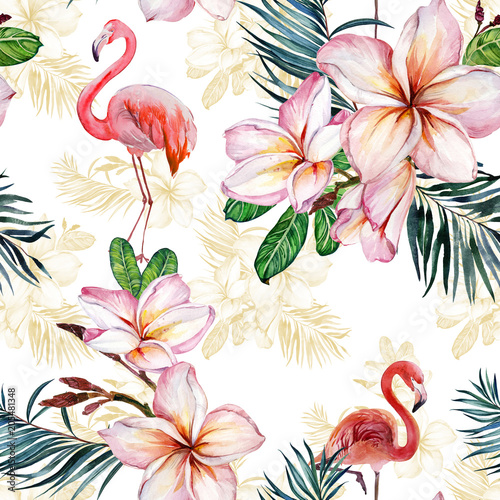 piekny-flaming-i-plumeria-kwitniemy-na-bialym-tle-egzotyczny-tropikalny-wzor