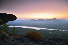 Sun Rise On The Pa Tam National Park In The Ubon Ratchathani Province 
