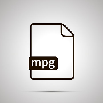 Simple black file icon with mpg extension