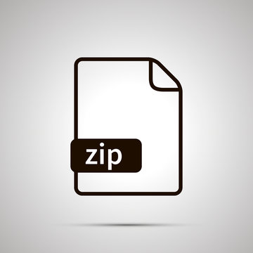 Simple black file icon with zip extension