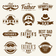 Happy Father's Day Design Collection - A set of twelve brown colored vintage style Father's Day Designs on light background
