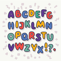 Wall Mural - Vector bubble alphabet, Letters A-Z.