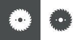 Fototapeta  - Icono plano hoja de sierra circular en gris y blanco
