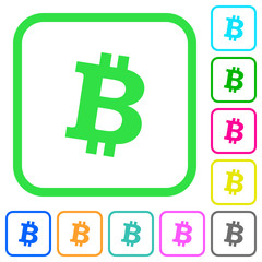 Canvas Print - Bitcoin digital cryptocurrency vivid colored flat icons