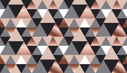 Wall Mural - luxury rose gold xmas geometric seamless pattern