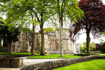 Sticker - Skipton Castle, Yorkshire, Great Britain.It was built in 1090 by Robert de Romille, a Norman baron, and has been preserved for over 900 years.