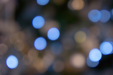 Wall Mural - bokeh night light , party in the night and Festival day, abstract bokeh blue and black color background