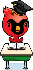 Wall Mural - Cartoon Baby Cardinal Student