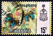 Postage stamp Malaysia 1971 Blue Pansy, Butterfly
