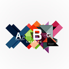 Abstract geometric option infographic banners, a b c steps process