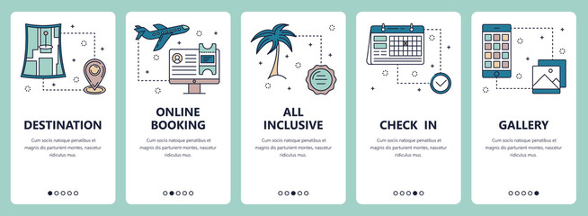 Poster - vector line art web and mobile app template set