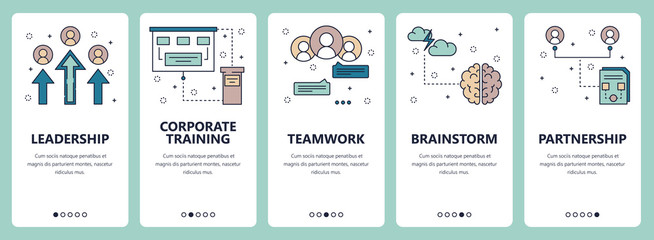 Poster - vector line art web and mobile app template set