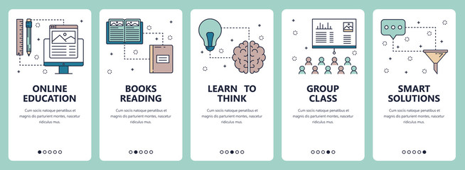 Poster - vector line art web and mobile app template set