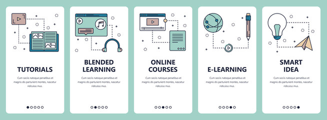 Poster - vector line art web and mobile app template set