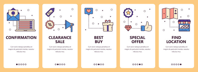 Poster - vector line art web and mobile app template set