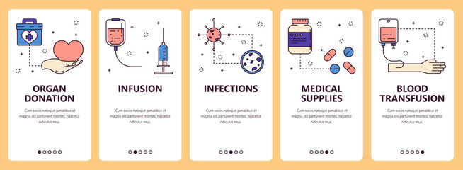 Poster - vector line art web and mobile app template set
