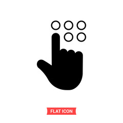 Fototapete - Passcode vector icon, enter pincode symbol. Flat sign illustration for web or mobile app on white background isolated