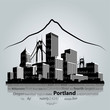 Portland city skyline. Vector illustration