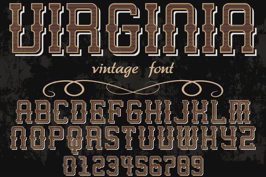 Vintage Font handcrafted vector named hipster	 Vintage Font handcrafted vector